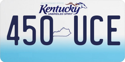 KY license plate 450UCE