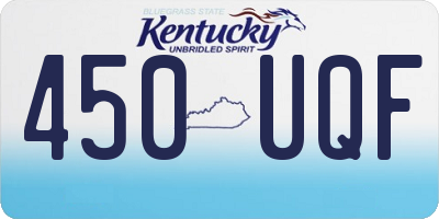 KY license plate 450UQF