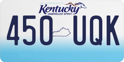 KY license plate 450UQK