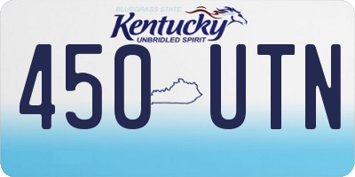 KY license plate 450UTN