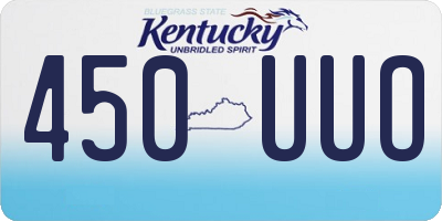 KY license plate 450UUO
