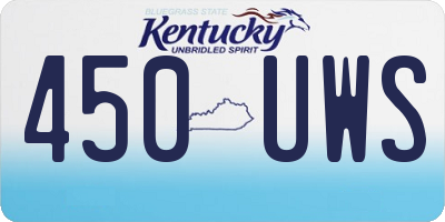 KY license plate 450UWS
