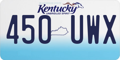 KY license plate 450UWX