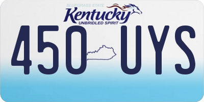 KY license plate 450UYS
