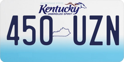 KY license plate 450UZN