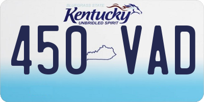 KY license plate 450VAD