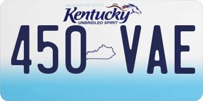 KY license plate 450VAE