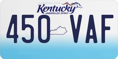 KY license plate 450VAF