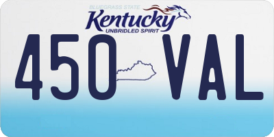 KY license plate 450VAL