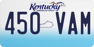 KY license plate 450VAM