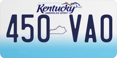 KY license plate 450VAO