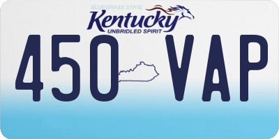 KY license plate 450VAP