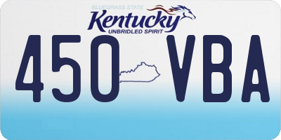 KY license plate 450VBA