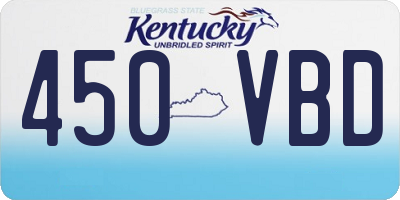 KY license plate 450VBD