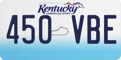 KY license plate 450VBE