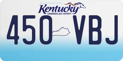 KY license plate 450VBJ