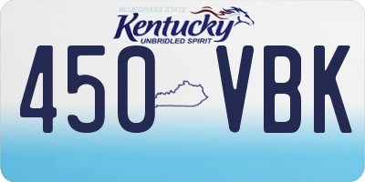 KY license plate 450VBK