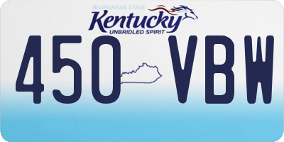 KY license plate 450VBW