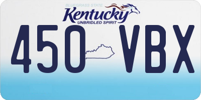 KY license plate 450VBX