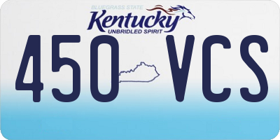 KY license plate 450VCS
