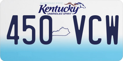 KY license plate 450VCW