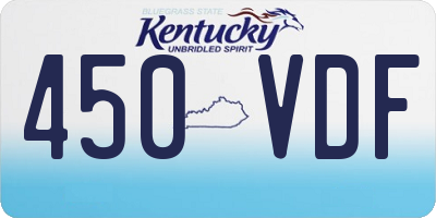 KY license plate 450VDF