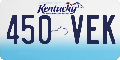 KY license plate 450VEK