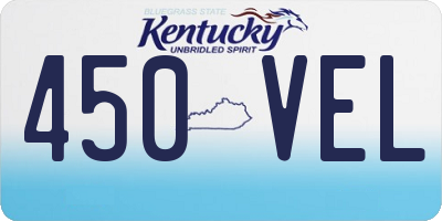 KY license plate 450VEL