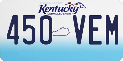 KY license plate 450VEM