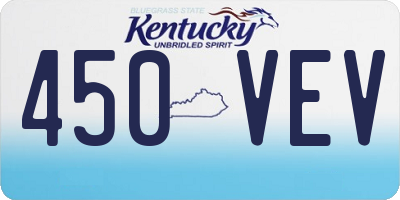 KY license plate 450VEV