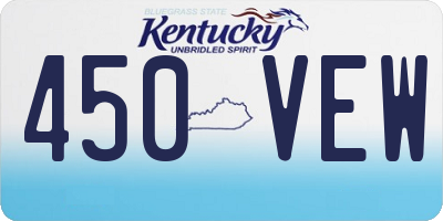 KY license plate 450VEW
