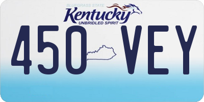 KY license plate 450VEY