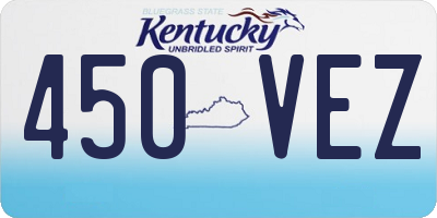 KY license plate 450VEZ