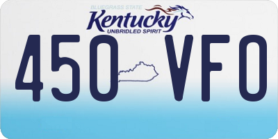 KY license plate 450VFO