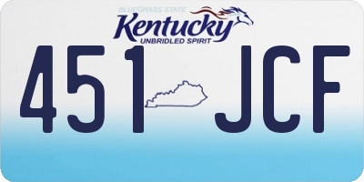 KY license plate 451JCF