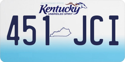 KY license plate 451JCI