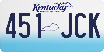 KY license plate 451JCK