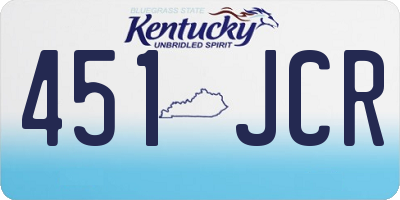 KY license plate 451JCR