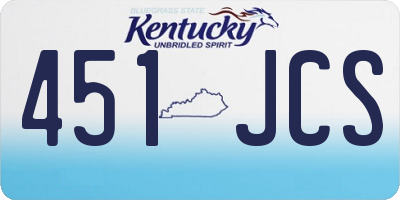 KY license plate 451JCS