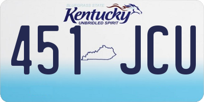 KY license plate 451JCU