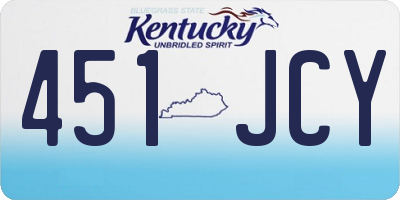 KY license plate 451JCY