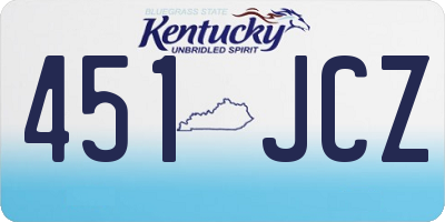 KY license plate 451JCZ