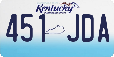 KY license plate 451JDA