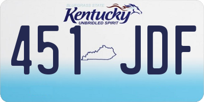 KY license plate 451JDF