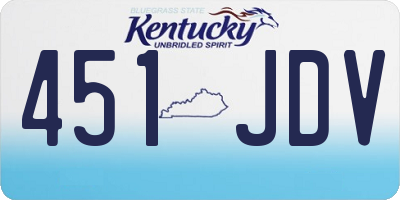KY license plate 451JDV