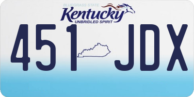 KY license plate 451JDX