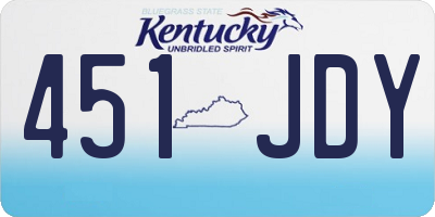 KY license plate 451JDY