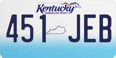 KY license plate 451JEB