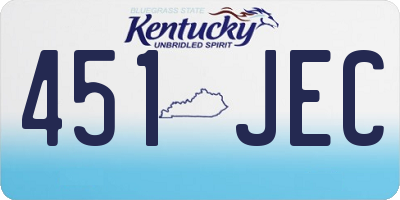 KY license plate 451JEC