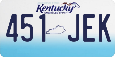 KY license plate 451JEK